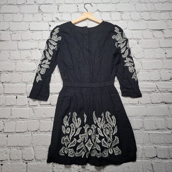 Tularosa Sage Embroidered Dress Black With White Stitch Size XS NWoT - Picture 9 of 13